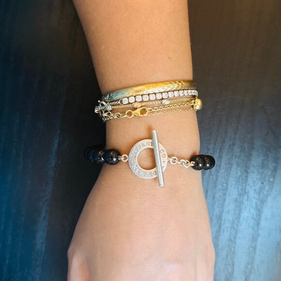 T&Co. 925 Onyx Beaded Toggle Bracelet - Picture 5 of 5